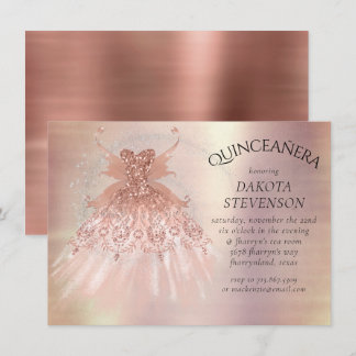 Fairy Wing Rose Gold Gown | Terracotta Coral Sheen Einladung