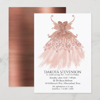 Fairy Wing Rose Gold Gown | Terracotta Coral Sheen Einladung