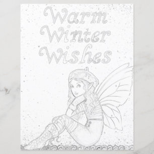 Fairy Winter Yuletide Pagan Farbseiten Papier