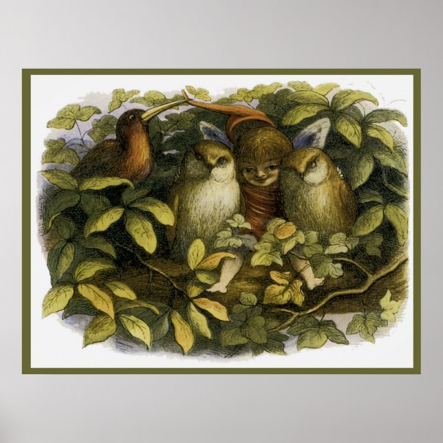 "Fairy with Owls" von Doyle - Print Poster (Vorne)