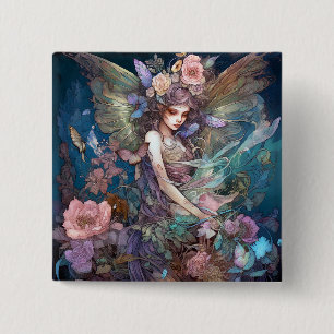 Fairy Woman Fantasy Art Button