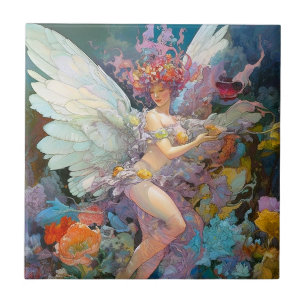 Fairy Woman In Blume Fantasy Art Fliese