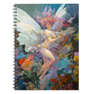 Fairy Woman In Blume Fantasy Art Notizblock