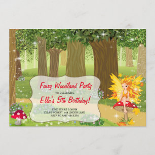 Fairy Woodland Geburtstagsparty Einladungen