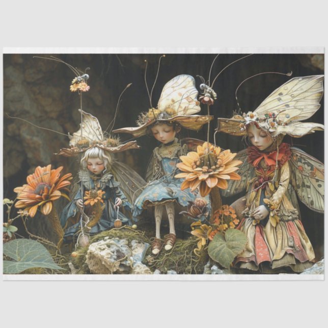 Fairy Woodland Little Creatures Decoupage Seidenpapier (Vorderseite)