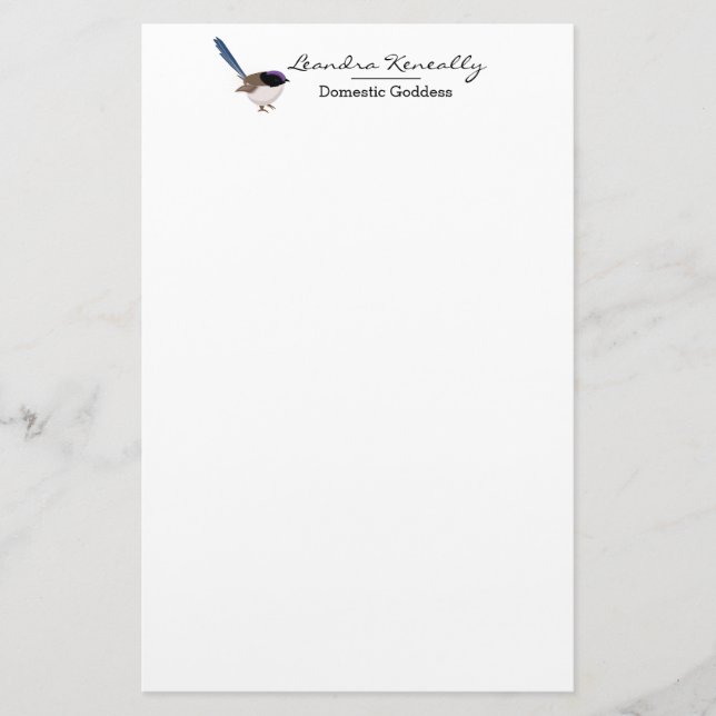 Fairy Wren Briefpapier (Vorderseite)