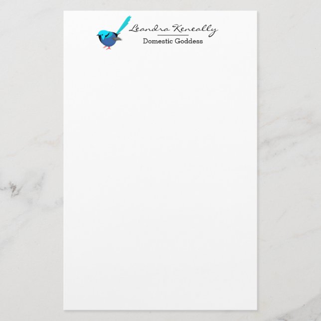 Fairy Wren Briefpapier (Vorderseite)