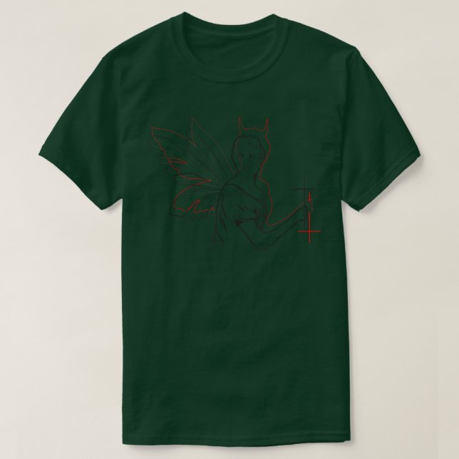 Fairycore Aesthetic Devil Fairy David Statue Soft T-Shirt (Design vorne)