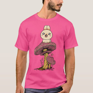 Fairycore Aesthetic Kawaii Bunny Rabbit On A Mushr T-Shirt