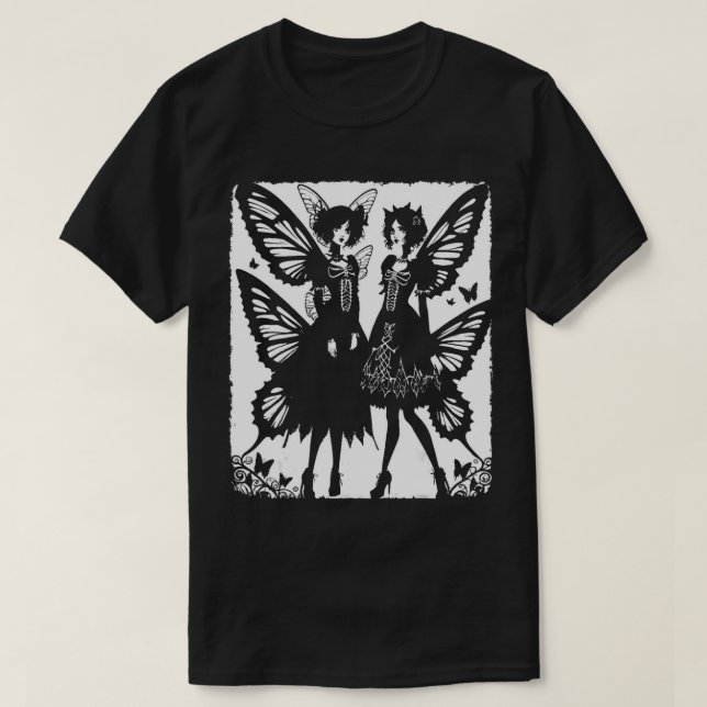 Fairycore Aesthetics Skeleton Fairy Goth Gothic Gi T-Shirt (Design vorne)