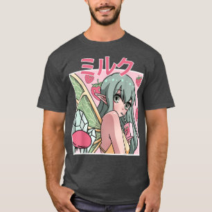 Fairycore-Ästhetik Fee trinkt japanischen Erdbeers T-Shirt