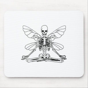 Fairycore-Ästhetik-Grunge-Fee-Skelett-Yoga-Med Mousepad