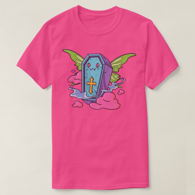 Fairycore Ästhetik Kawaii Fairy Coffin Bat Pastel T-Shirt (Design vorne)