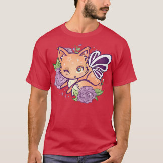 Fairycore Ästhetik Niedlich Kawaii Fairy Fox Lila  T-Shirt