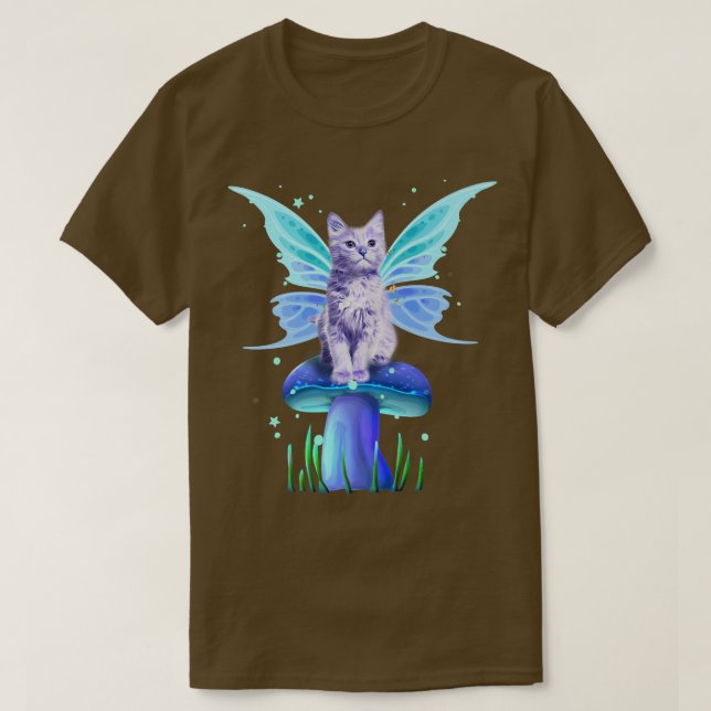 Fairycore Ästhetische Cotattecore Fairy Cat auf ei T-Shirt (Design vorne)