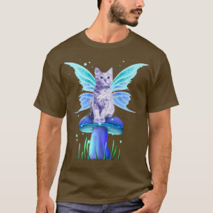 Fairycore Ästhetische Cotattecore Fairy Cat auf ei T-Shirt