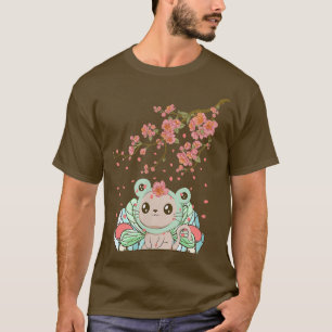 Fairycore Ästhetische Fairy Cat Frog Head Cherry B T-Shirt