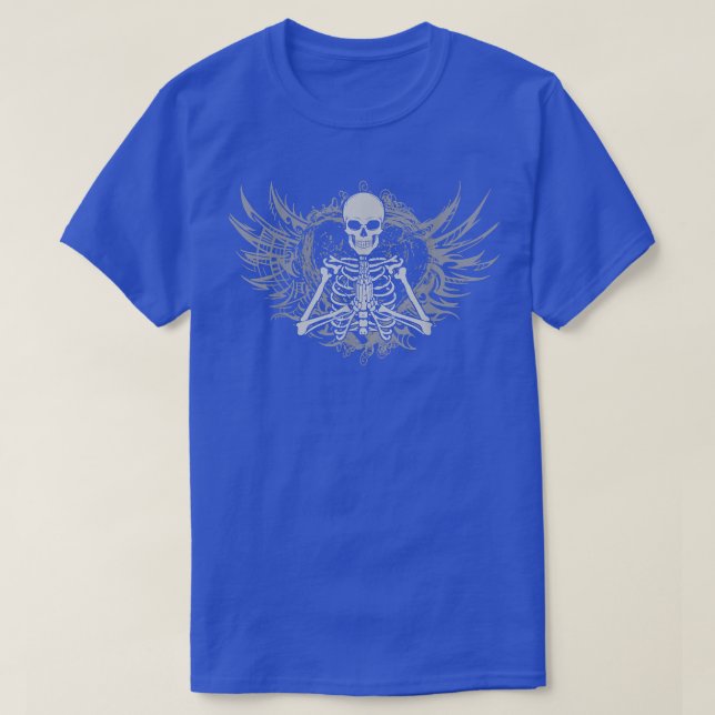 Fairycore Ästhetische Gothic Faiy Wings Skeleton F T-Shirt (Design vorne)