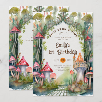 FAIRYCORE FAIRYTALE BABYSHOWER 1. GEBURTSTAG EINLADUNG