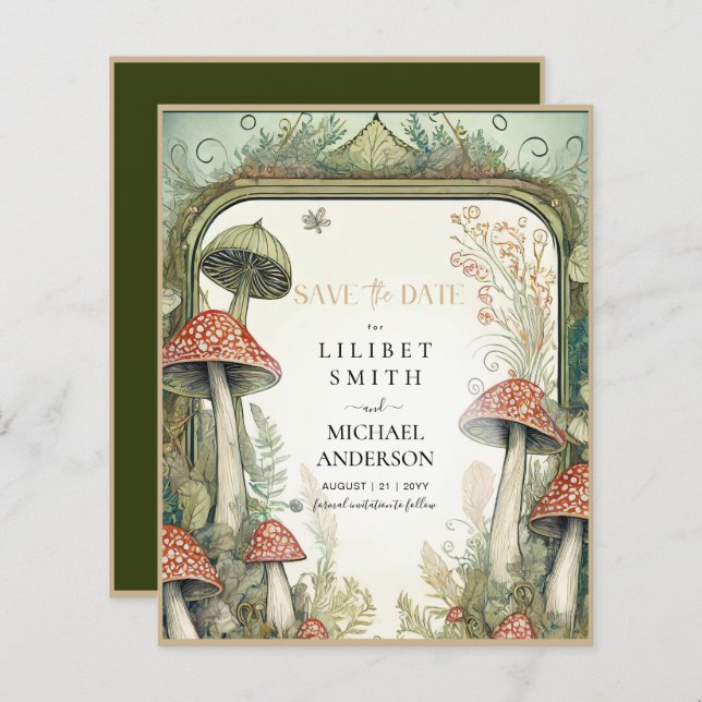 Fairycore Save the Date Grünes Gold (Vorne/Hinten)