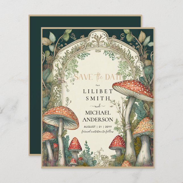 Fairycore Save the Date Grünes Gold (Vorne/Hinten)