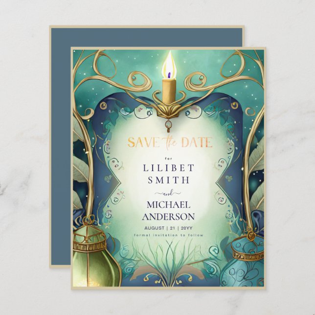 Fairycore Save the Date verzauberte Fores (Vorne/Hinten)