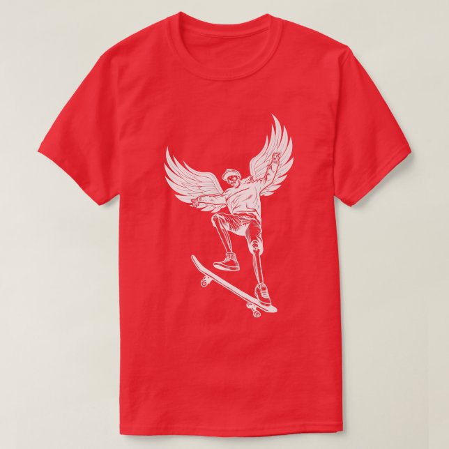 Fairycore Skelett Skateboarding Grunge Fairy Aest T-Shirt (Design vorne)