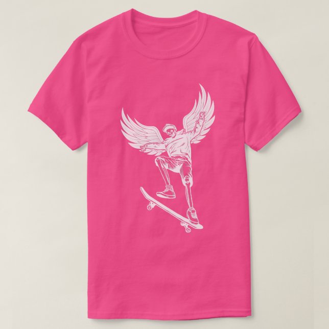 Fairycore Skelett Skateboarding Grunge Fairy Aest T-Shirt (Design vorne)