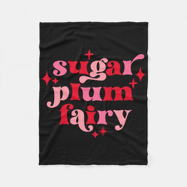 Fairycore Text Art Sugar Plum Fairy Girls T Shirt  Fleecedecke (Vorderseite)