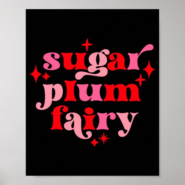 Fairycore Text Art Sugar Plum Fairy Girls T Shirt  Poster (Vorne)