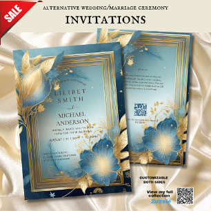 FAIRYCORE WEDD INVITATION FAIRYTALE AQUAMARIN GOLD EINLADUNG