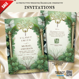 FAIRYCORE WEDD INVITATION FAIRYTALE GREEN GOLD EINLADUNG
