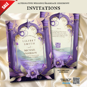 FAIRYCORE WEDD INVITATION FAIRYTALE LILA GOLD EINLADUNG