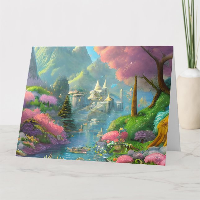 Fairyland Background Graphic Dankeskarte (Vorderseite)