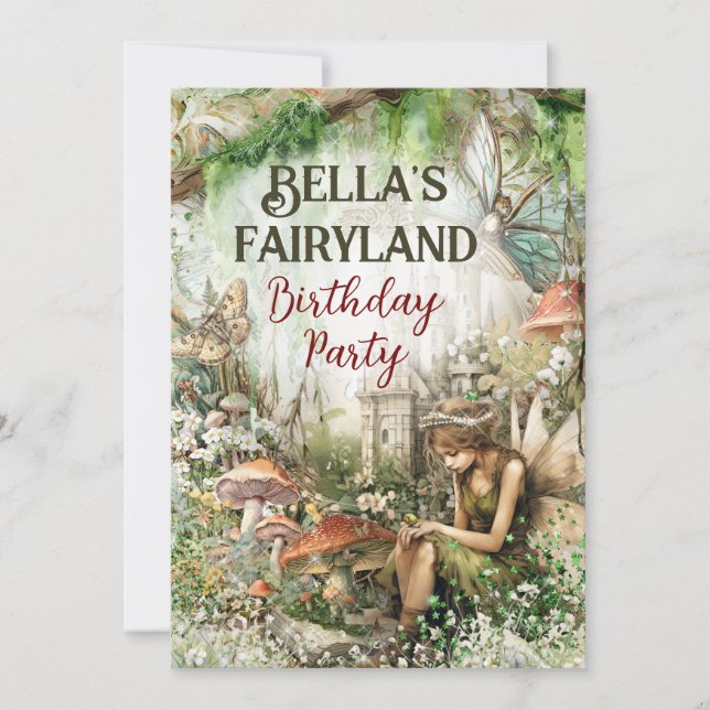 Fairyland Enchanted Realm-Party Einladung (Vorderseite)
