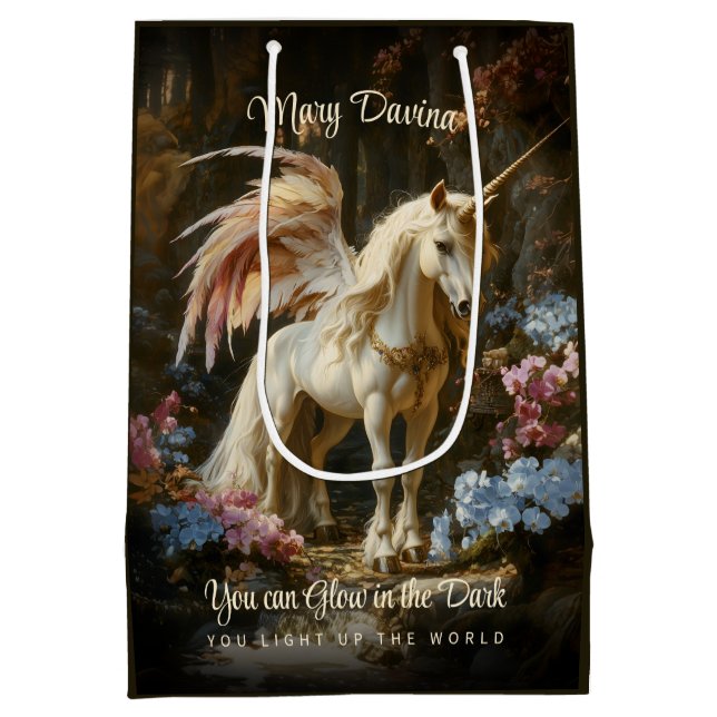 Fairyland Fantasy Forest Unicorn Fairy Mittlere Geschenktüte (Rückseite)