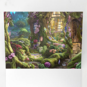 Fairyland Forest Graphic Dreifach-gefaltete Programmkarte