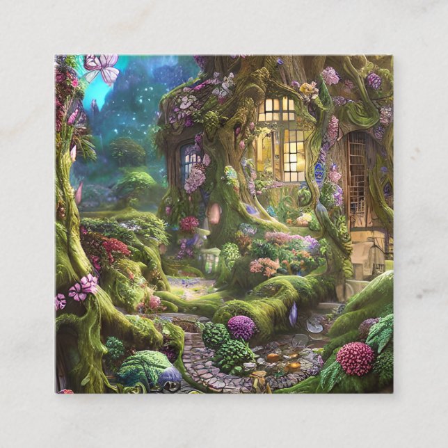 Fairyland Forest Graphic Quadratische Visitenkarte (Vorderseite)