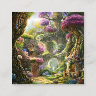 Fairyland Forest Graphic Quadratische Visitenkarte