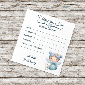 Fairyland Inc. Zahnfee Quittungsblock Notizblock