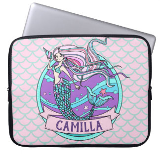 Fairyland Mermaid | Niedlicher Pinsel Personalisie Laptopschutzhülle