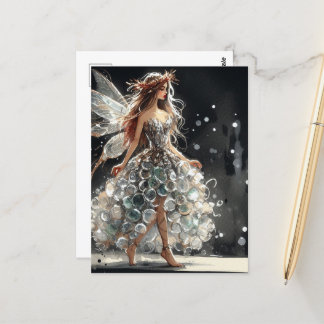 FairyRecycled Dress bei der Mode Show Wasserfarbe Postkarte