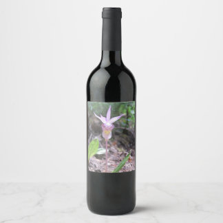 Fairyslipper Orchid-Blume Weinetikett
