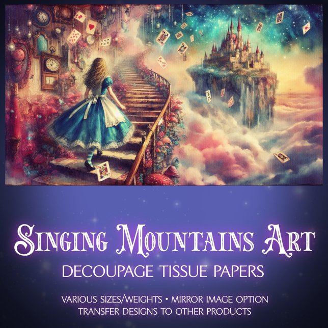 Fairytale Alice In Wonderland Castle Decoupage Seidenpapier (Von Creator hochgeladen)