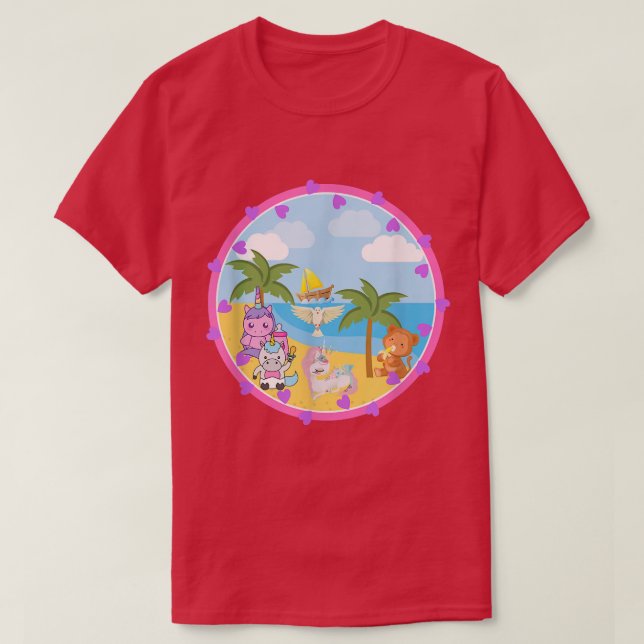 Fairytale Beach Szene T-Shirt (Design vorne)