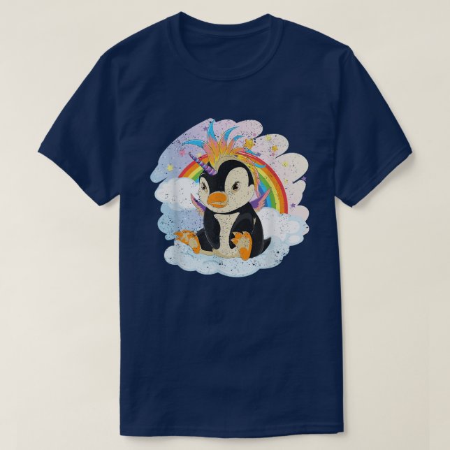Fairytale Bird Penguincorn Rainbow Animal Penguin  T-Shirt (Design vorne)