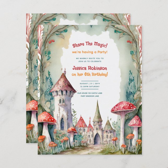 Fairytale Burg Fairycore Princess Birthday Girl (Vorne/Hinten)