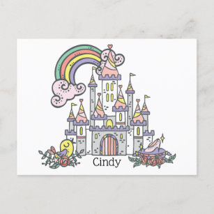 Fairytale Burg Individuelle Name Princess Postkarte