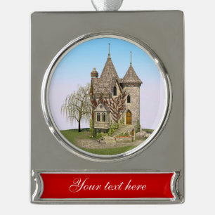 Fairytale Burg Perfekt zum Geburtstag und Fantasy- Banner-Ornament Silber