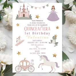 Fairytale Castle Baby Girl Birthday Party Einladung